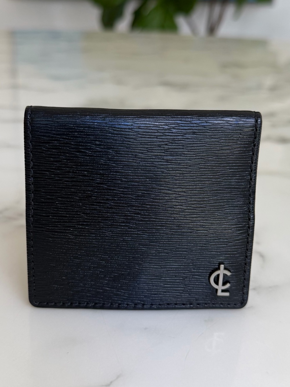 Coach Luggage Vintage Origami Square Pop Coin Case Black Leather Unisex 90s Y2K